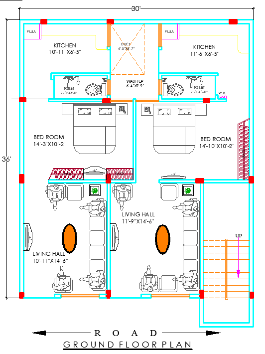 30x36 feet House Plan - perfecthouseplans.in